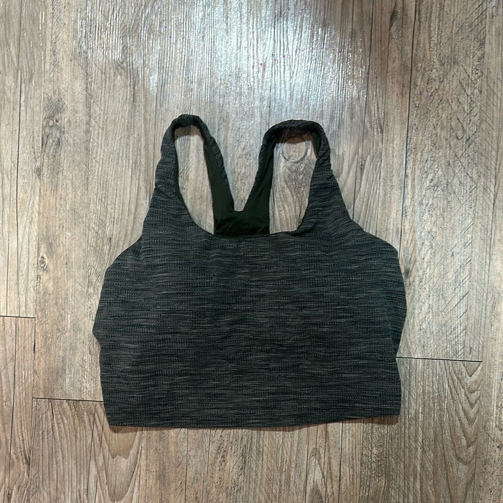 Black Racerback Sports Bra with Textured Fabric